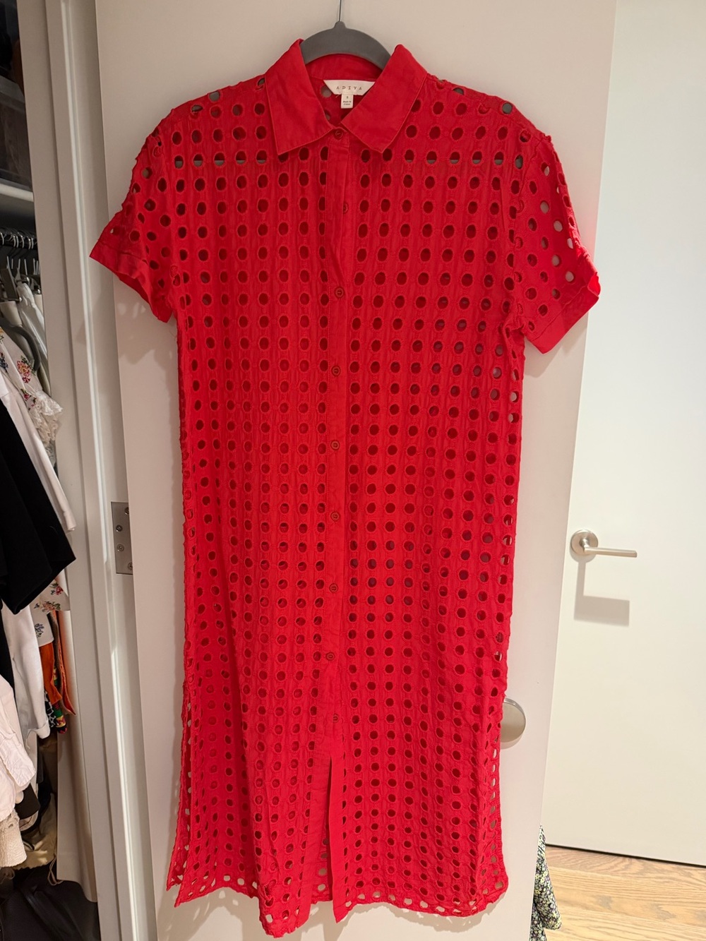 Adiva Swim Red Eyelet Coverup